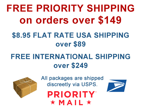All packages are shipped discreetly via USPS | Free USA shipping on orders over $149