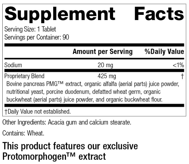 Pancreatrophin PMG Ingredients