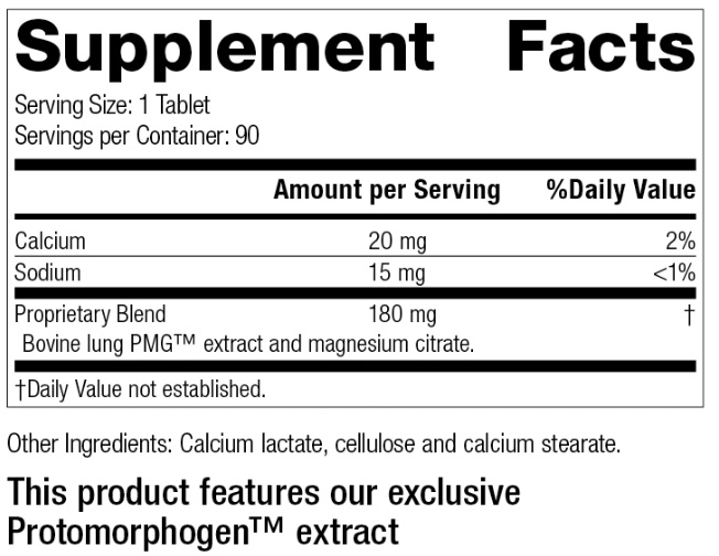 Pneumotrophin PMG Ingredients