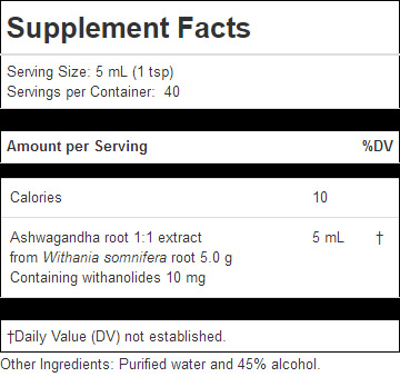 A-F Ashwagandha ingredients
