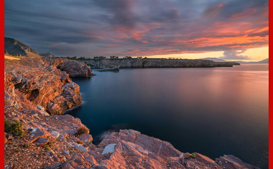 pinkish shore