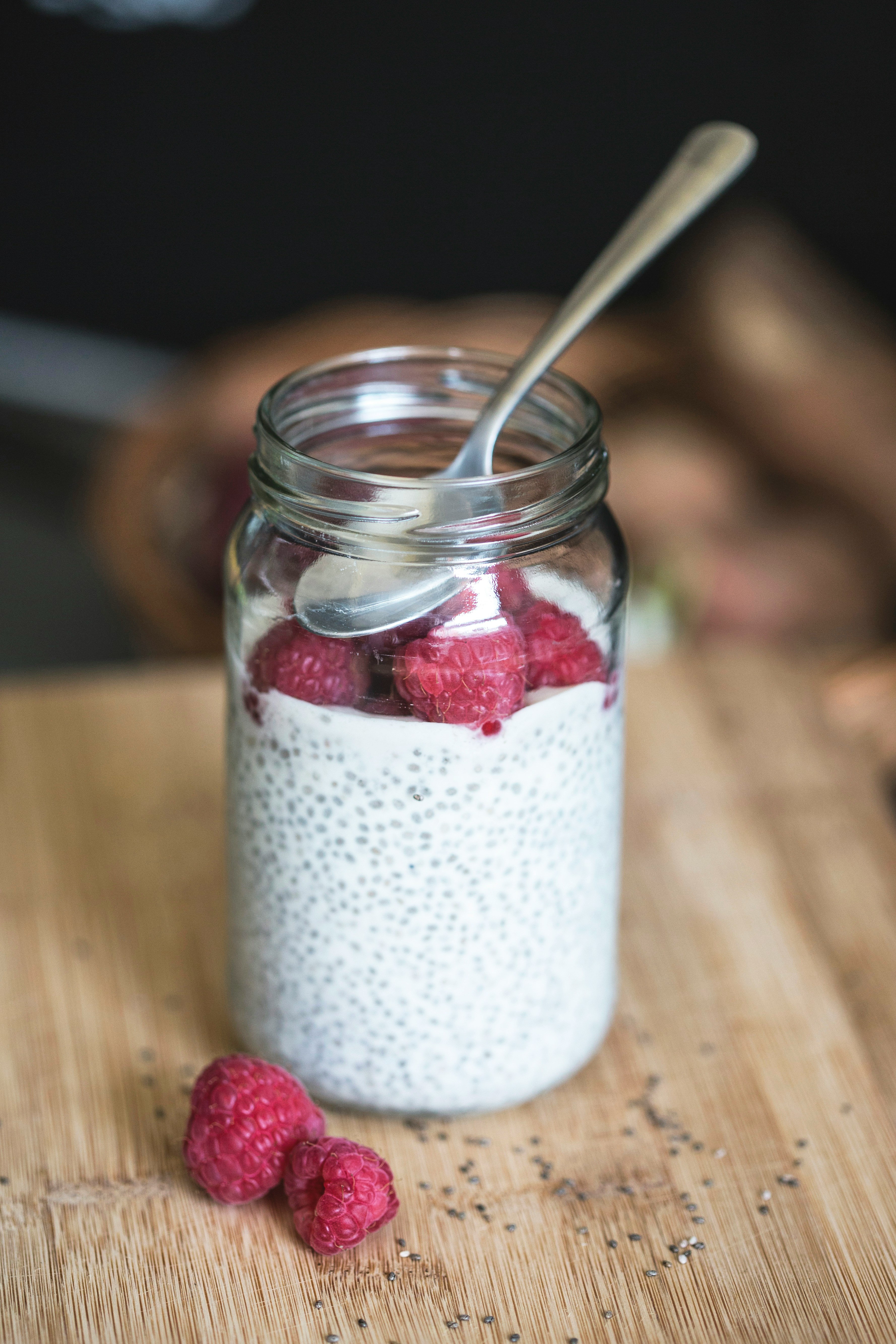 chia pudding with strawberries